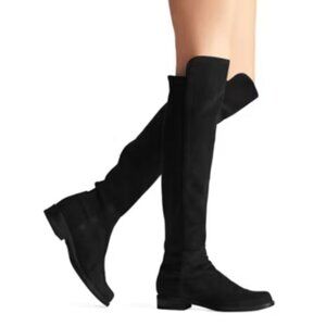 NWOT $850  Stuart Weitzman 5050 Black Suede OTK Boots Size 6.5
